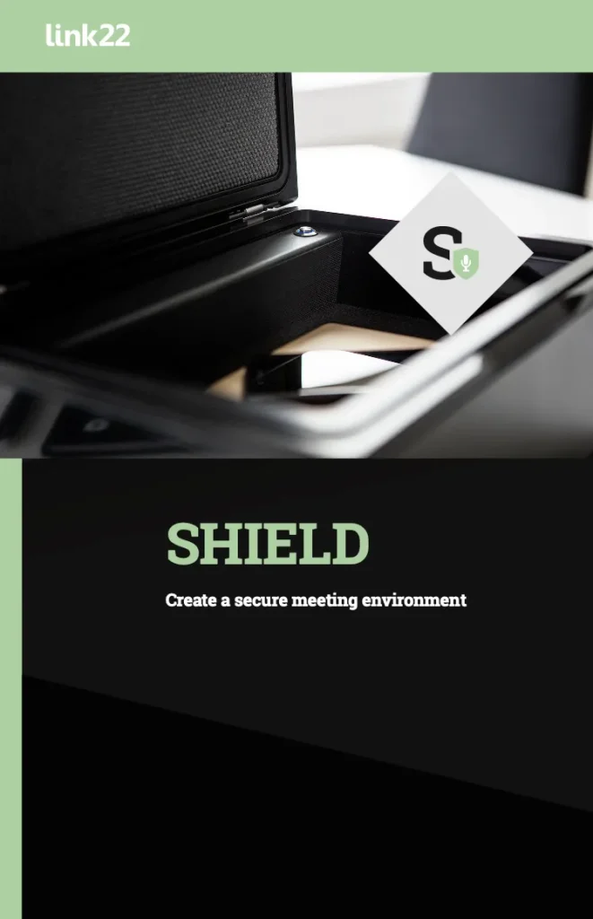 shield, noise canceling box brochure