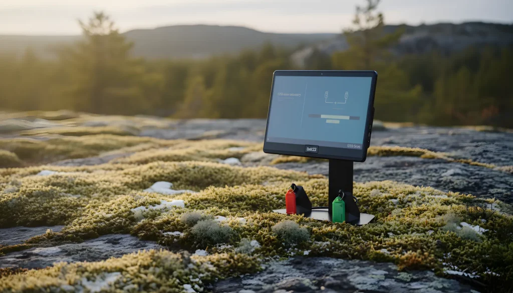 usb scanning station outside